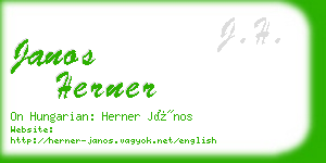 janos herner business card